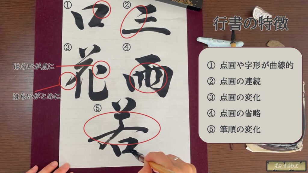 行書の5つの特徴